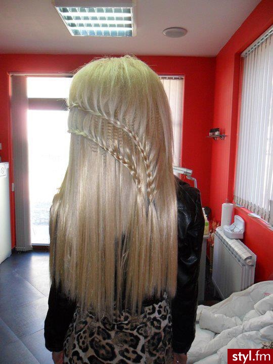Blond Warkocze Proste Na co dzień Długie Fryzury