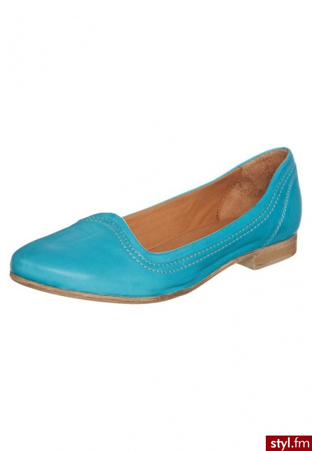 Zign Baleriny turkusowy - Balerinki Buty Moda