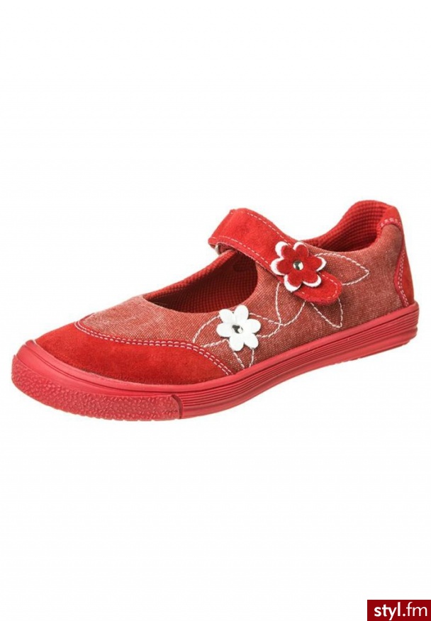 Richter Baleriny z zapięciem czerwony Balerinki - Balerinki Buty Moda