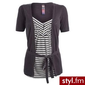 Grey and blue 2-in-1 knitted cardigan - Polyvore. Pobrano ze strony: http://www.polyvore.com/grey_blue_in-1_knitted_cardigan/thing?id=14285786 - Pozostałe Ciuchy Moda