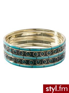 Set of 5 metal bracelets - Peacock blue - Promod. Pobrano ze strony: http://www.promod.co.uk/jewellery/bracelets/set-of-5-metal-bracelets-peacock-blue-R1290109017.html - Pozostałe Dodatki Moda