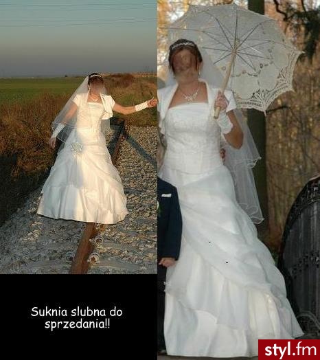 Sprzedam suknię ślubną wraz z welonem, bolerkiem i rękawiczkami. Stan: Bardzo dobry. Miasto: Opole. Tel. Kontaktowy: 691871189 - Suknie ślubne Ślub Moda