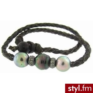 3 Tahitian Pearls on Braided Chocolate Leather - Polyvore. Pobrano ze strony: http://www.polyvore.com/tahitian_pearls_on_braided_chocolate/thing?id=20858598 - Pozostałe Dodatki Moda