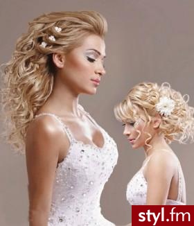 Blond Upięcie Kręcone Ślubne Długie Fryzury