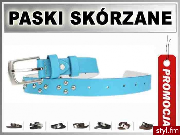 ALT-030 Pasek SKÓRZANY DZIECIĘCY Turkusowy 2,5cm - Paski Dodatki Moda