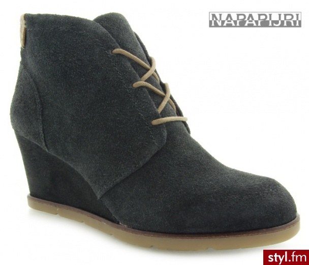 Napapijri NENA DESERT WEDGE DARK GREY - Botki Buty Moda