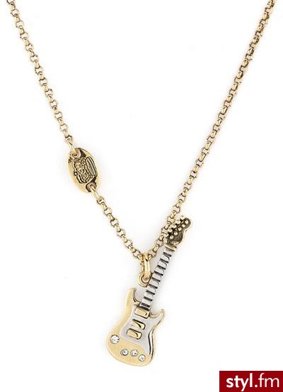Coś dla fanek rock'n rolla. 
Złoty wisiorek z przewieszką w kształcie gitary. 
Juicy Couture chce go sprzedać za 48$. ;D - Pozostałe Dodatki Moda