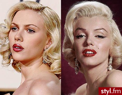 Scarlett Johanson a'la Merlin Monroe - Wieczorowe Średnie Fryzury