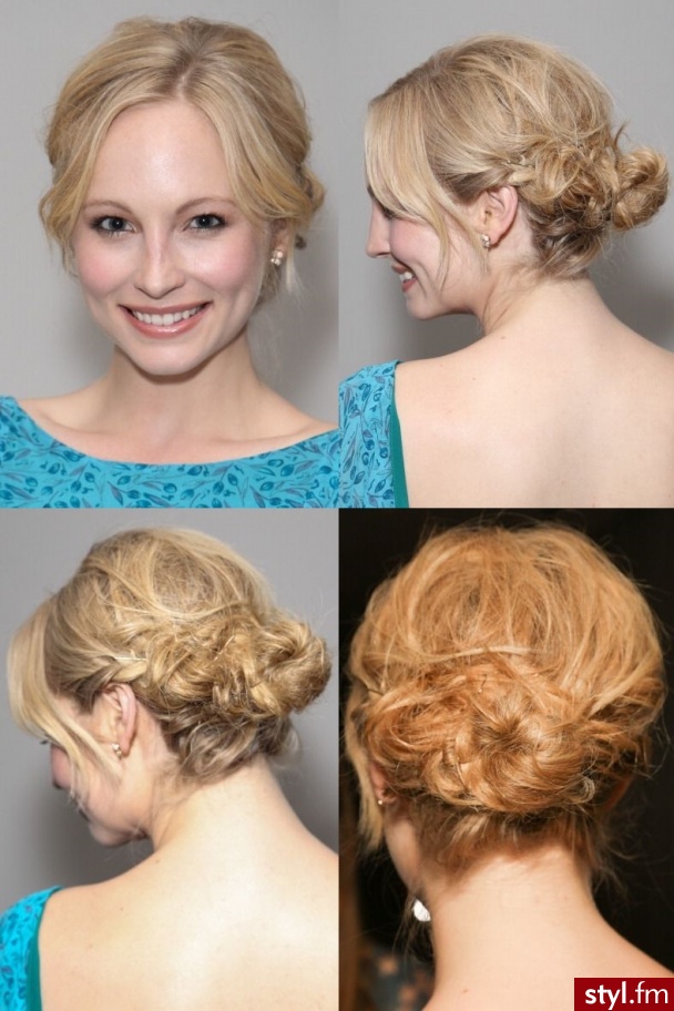 Candice Accola - Blond Upięcie Kręcone Wieczorowe Średnie Fryzury