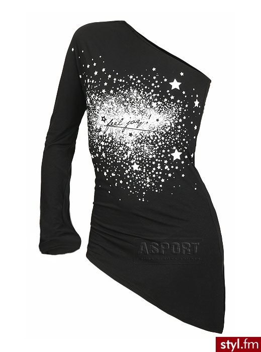 Feel Joy! Bluzka fitness do tańca SLIM MILKY WAY czarna - Bluzki Ciuchy Moda