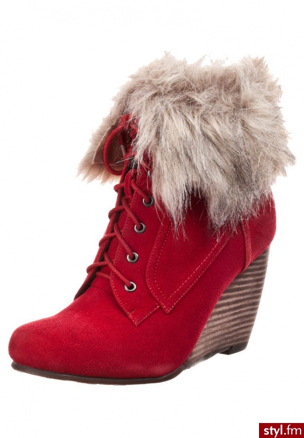 Even&Odd Botki I Ankle Boots Czerwony - Botki Buty Moda