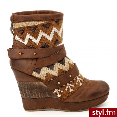 Venezia BOTKI NA KOTURNIE 790 NAB CACAO - Botki Buty Moda