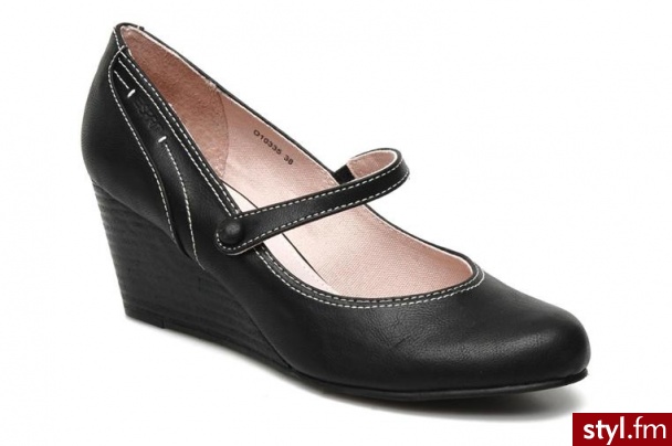 Esprit CZÓŁENKA SODA MJ HI WEDGE BY (Czarny) - Czółenka Buty Moda