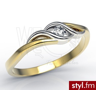 Węc Pierścionek zaręczynowy z brylantam LP-9306zB 0,06ct H/Si - Pierścionki Biżuteria Moda