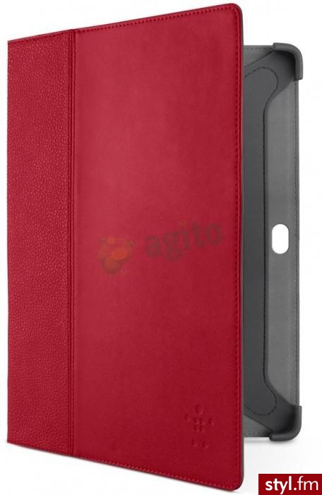 Belkin Etui składane skórzane do Samsung Galaxy Tab2 10.1 czerwone (F8M393cwC01) - Portfele i etui Dodatki Moda