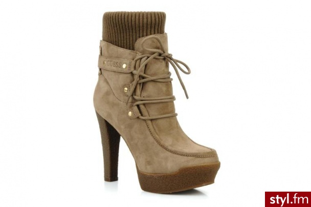 Guess PÓŁBUTY I BOTKI ARTLOR BY GUESS (Beżowy) - Botki Buty Moda