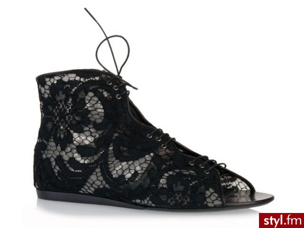 śliczne i na pewno nie powtarzalne botki na płaskiej podeszwie z koronki - Givenchy - 580$ - Pozostałe Buty Moda