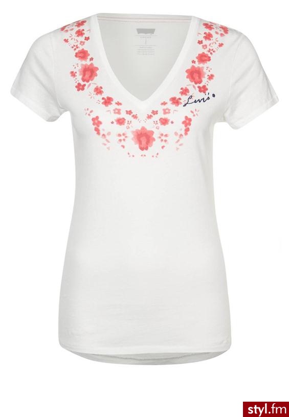 Levis® Tshirt z nadrukiem biały - Bluzki Ciuchy Moda