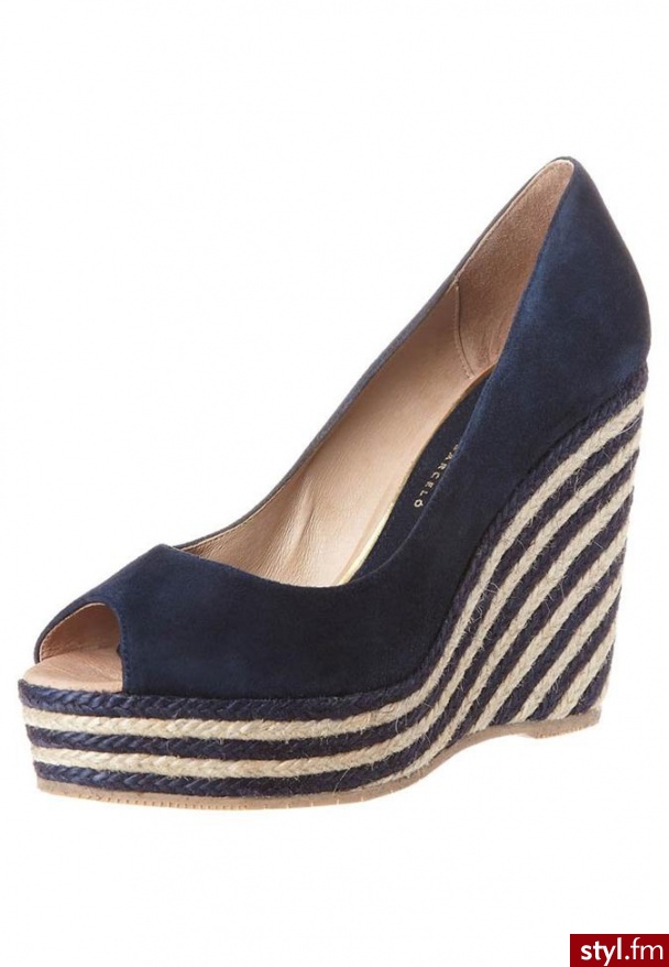 Paloma Barcelo Szpilki Peep Toe niebieski - Szpilki Buty Moda