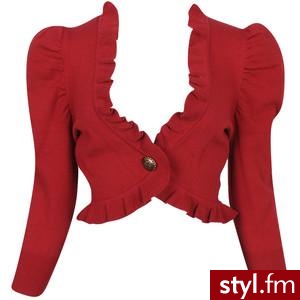 czerwone. bolerko - Pozostałe Ciuchy Moda