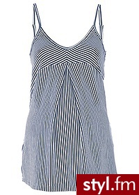 Bonprix Top ciążowy ciemnoniebiesko-biały w paski - Tuniki Ciuchy Moda