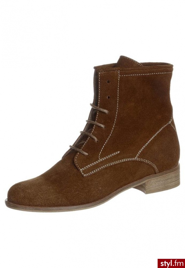 Zalando Collection Botki sznurowane brązowy - Botki Buty Moda