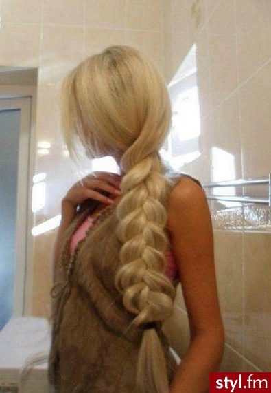 Blond Warkocze Proste Na co dzień Długie Fryzury