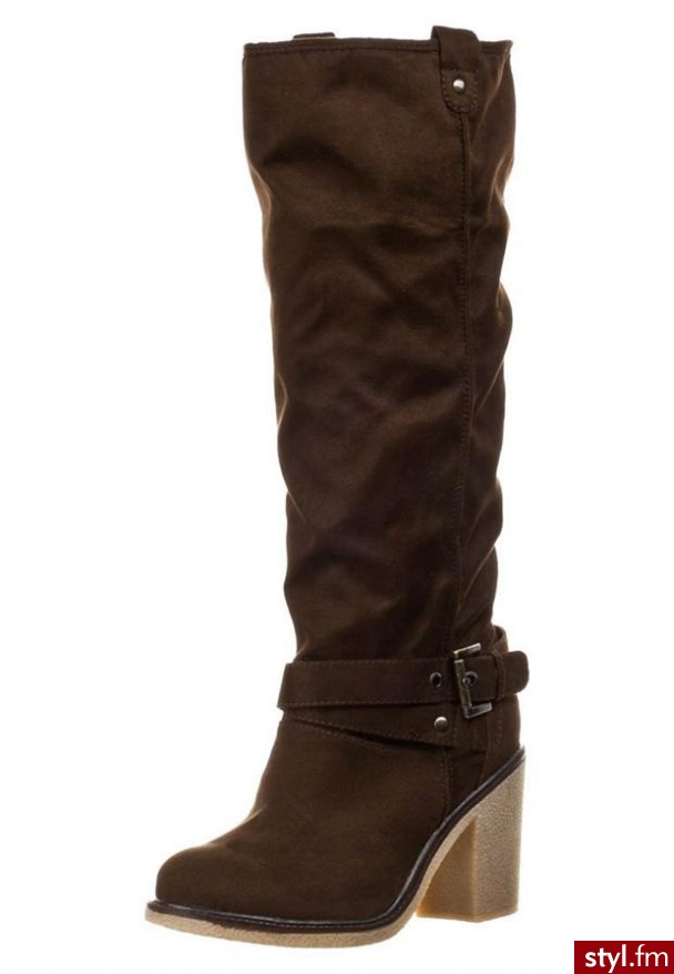 Even&Odd Kozaki brązowy - Kozaki Buty Moda