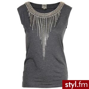 Haute Hippie Top Grey Stars - Polyvore. Pobrano ze strony: http://www.polyvore.com/haute_hippie_top_grey_stars/thing?id=17391347 - Pozostałe Ciuchy Moda