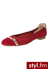 Donna Carolina SATIN Baleriny czerwony - Balerinki Buty Moda