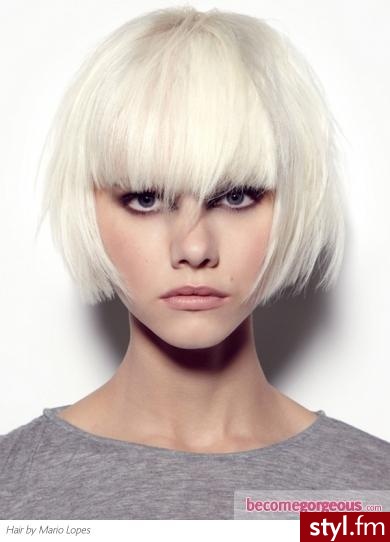 Blond Rozpuszczone Proste z grzywką Na co dzień Krótkie Fryzury