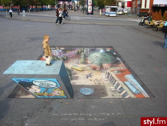 Street Art, czyli iluzja malowana kredkami - Misz-masz