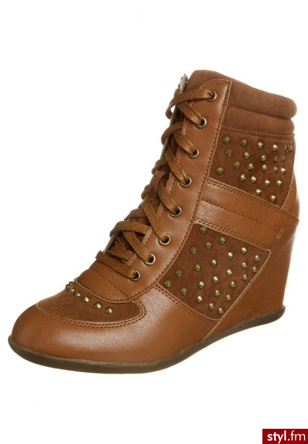 Even&Odd Botki sznurowane brązowy - Botki Buty Moda