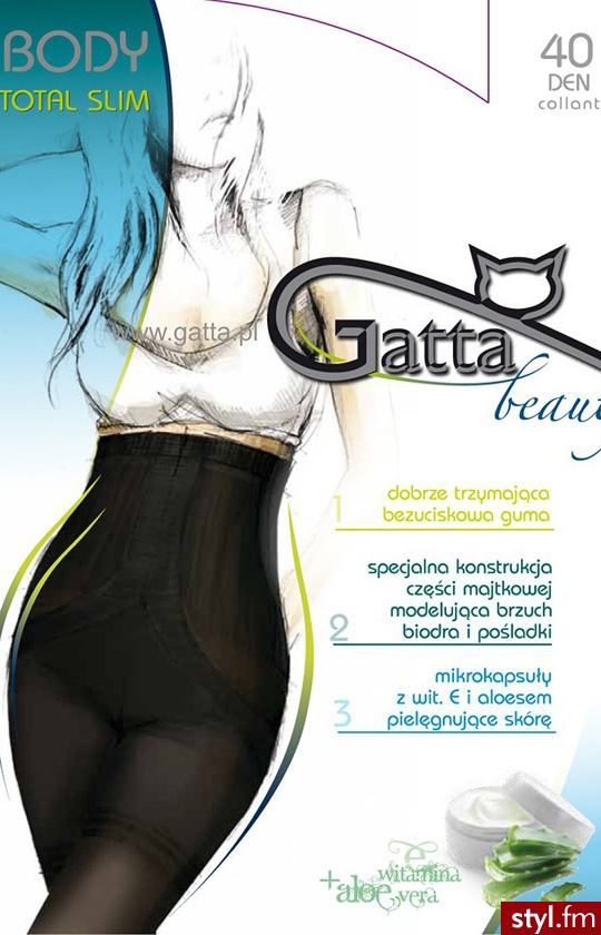 Gatta rajstopy Body total slim 40 DEN (nero (czarny) - Body Bielizna Moda