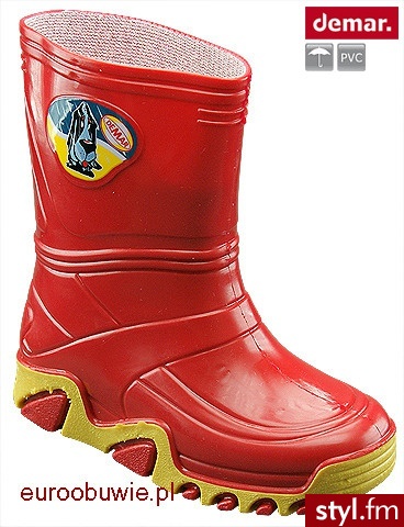 DEMAR kalosze DM-013-ST-B - Czerwony - Kalosze Buty Moda