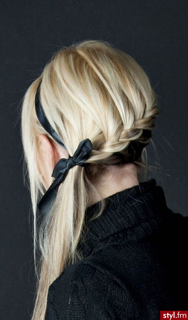 Blond Warkocze Proste Na co dzień Średnie Fryzury