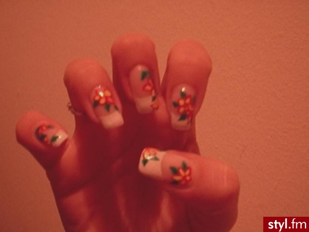 Autor: Allicia Kolorowe kwiatki. Autor: <b>Allicia</b><br /> - Paznokcie
