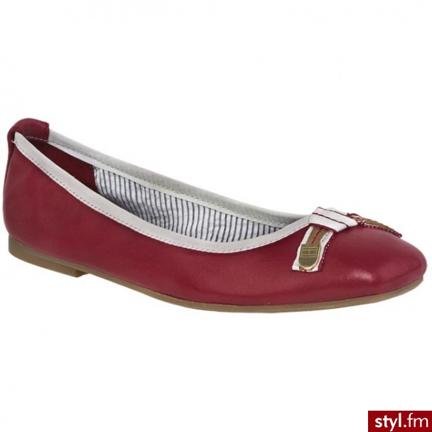 TOMMY HILFIGER Baleriny Candy 1 B FW56815152 611 Czerwony - Balerinki Buty Moda