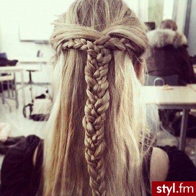 Blond Warkocze Proste Na co dzień Długie Fryzury