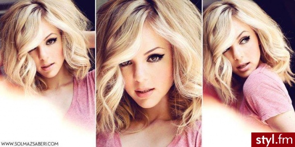 Blond Rozpuszczone Kręcone Na co dzień Średnie Fryzury