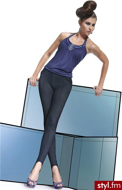 Bas Bleu Luisa legginsy 200 den (indygo) Czarny - Leginsy Spodnie Moda
