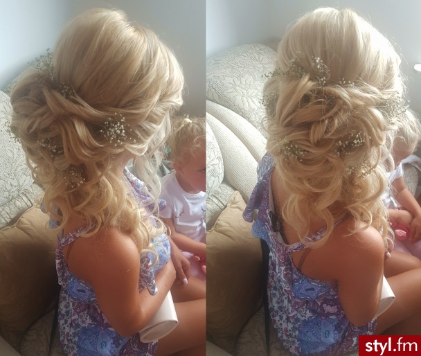 Moje  upiecie ślubne ☺ - Blond Upięcie Kręcone Ślubne Długie Fryzury
