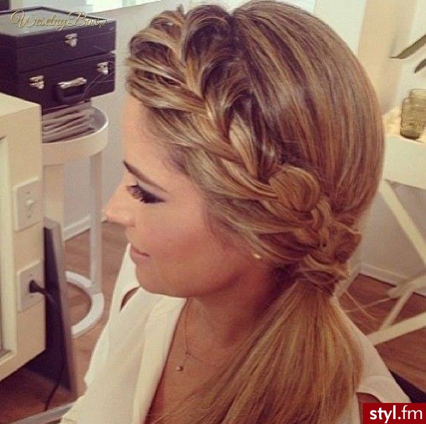 Blond Warkocze Proste Na co dzień Długie Fryzury