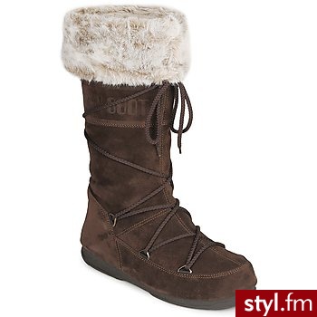 Moon Boot BUTY W.E. BUTTER II Brunatny - Kozaki Buty Moda
