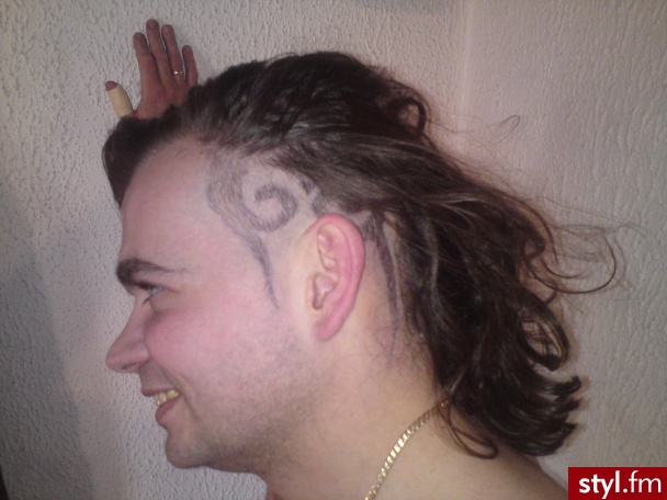 hair tatoo WNK - Tribale - wzory na głowie Alternatywne Średnie Męskie Fryzury