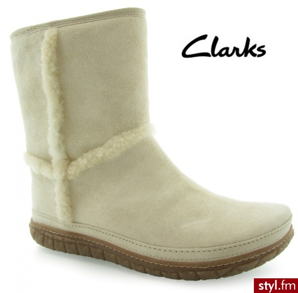 Clarks MORAY GLOW BONE SUEDE - Kozaki Buty Moda