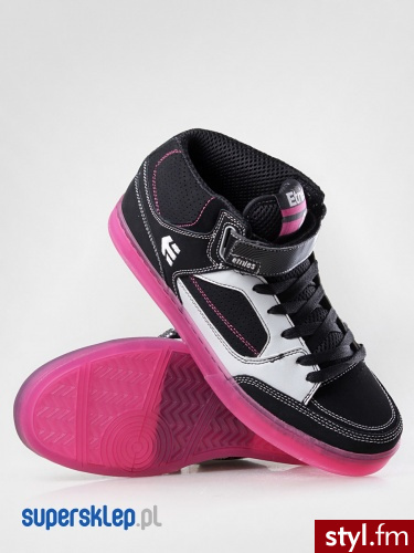Etnies BUTY NUMBER MID (BLK/WHT/PNK) 45 Skate Czarny - Pozostałe Buty Moda