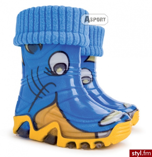Kalosze dziecięce z wkładką ocieplającą STORMIC LUX PRINT myszka Demar - Kalosze Buty Moda