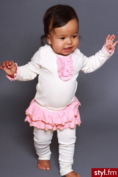 Bébé Coco Dziewczęce legginsy ze spódniczką - Leginsy Spodnie Moda