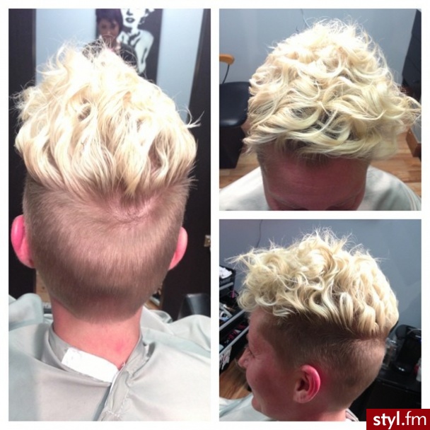 Blond Irokez damski Proste Na co dzień Krótkie Fryzury